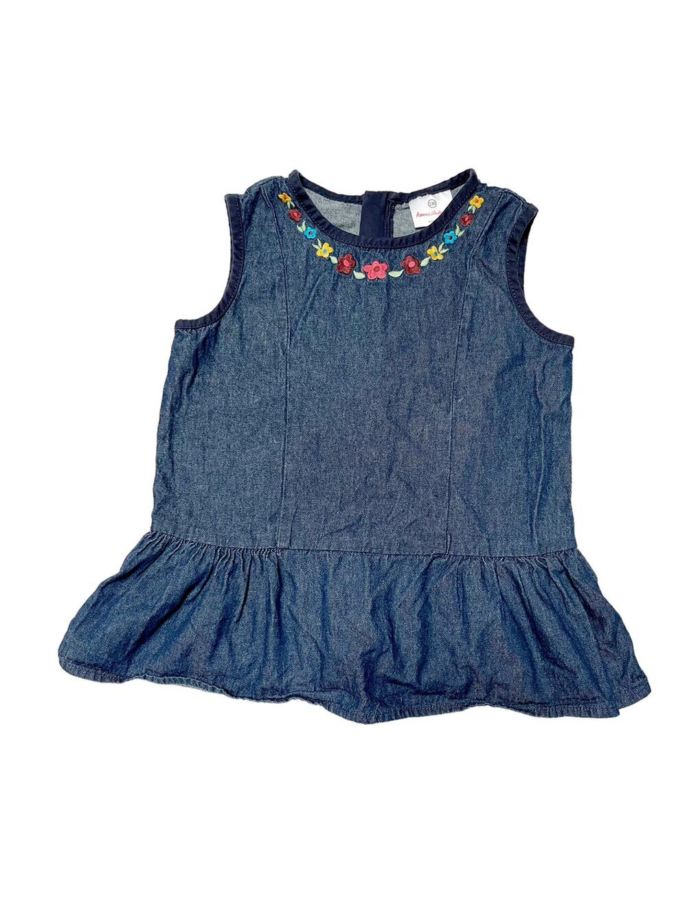 Hanna Andersson Peplum Chambray Top Size 8